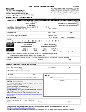 Idis Access Form