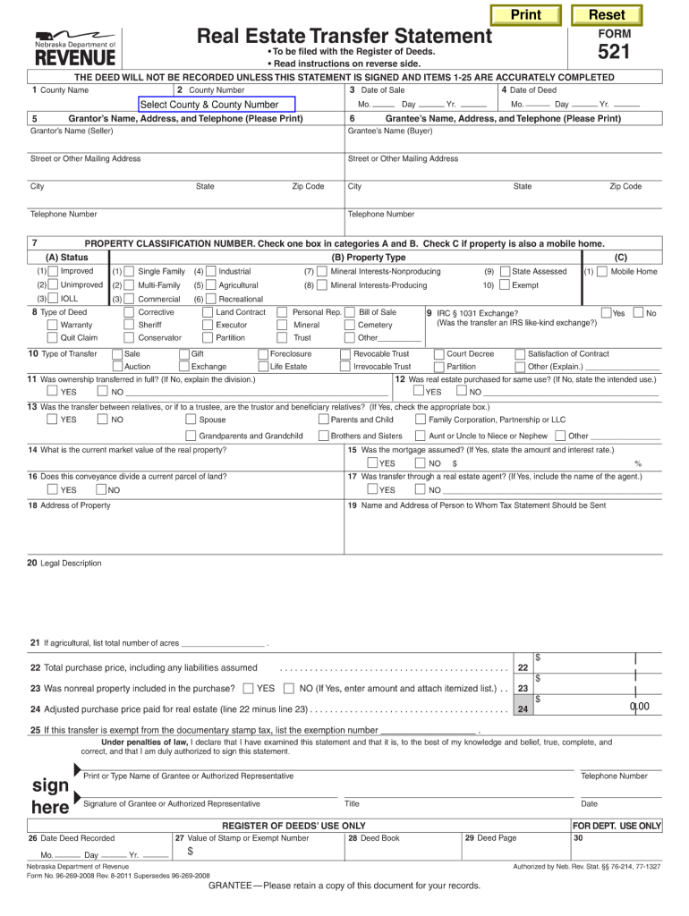  Nebraska Form 521 2013