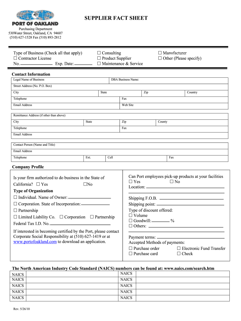  Supplier Fact Sheet 2010-2024