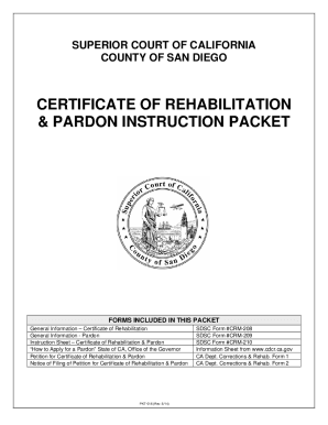 Certificate of Rehabilitation  Form