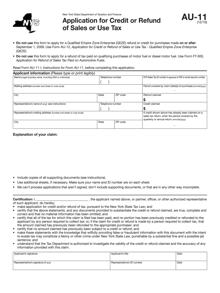 Au 11 Form