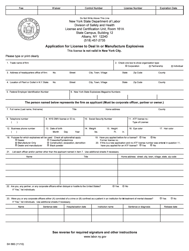 Nysdol Sh860 Form