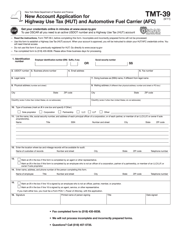  Tmt 39  Form 2011