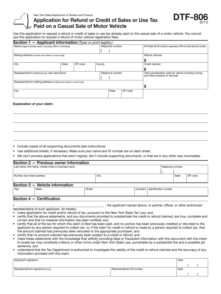  Dtf 806 Form 2011-2024