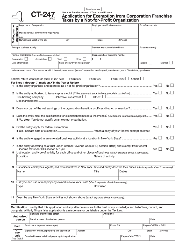  Ct 247 Form 2020