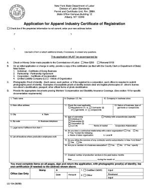  Apparel Registration Certificate 2009
