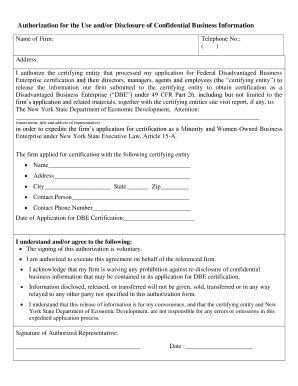 Authorization Agreement Contract Mou Moa  Form