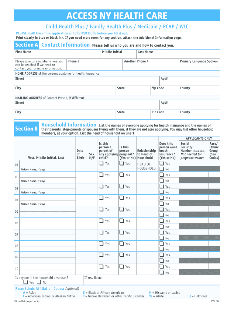 Doh 4220 Fillable Form