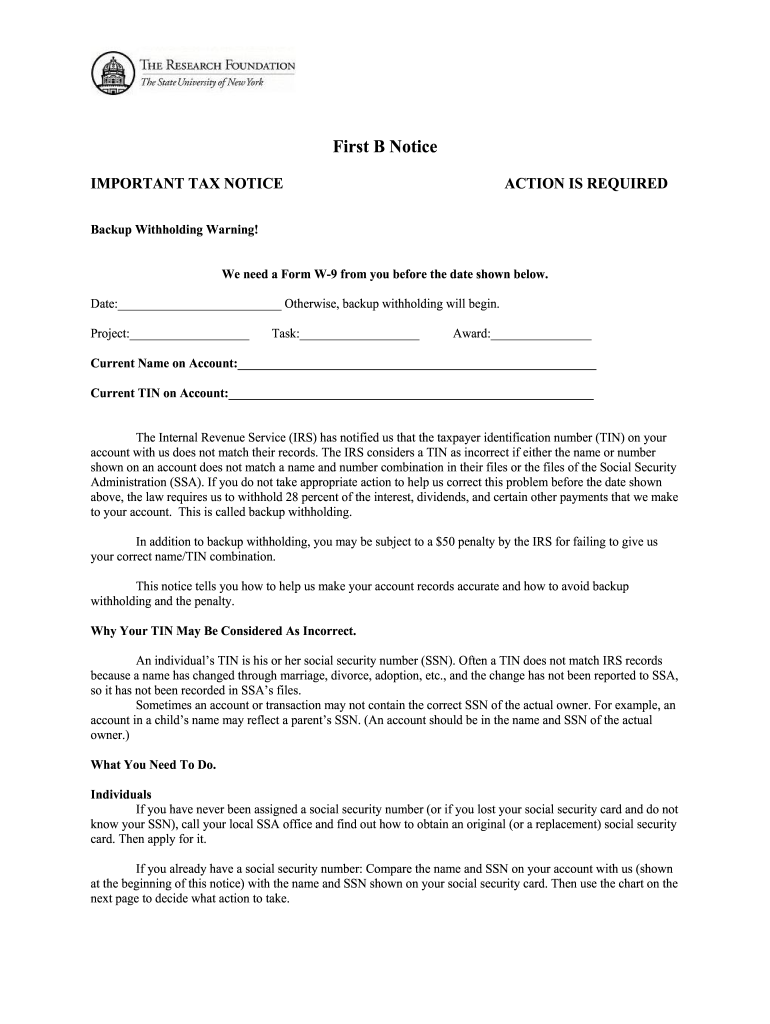 B Notice Form Fill Out and Sign Printable PDF Template signNow