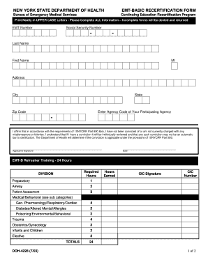 Nys Emt Pilot Program Form