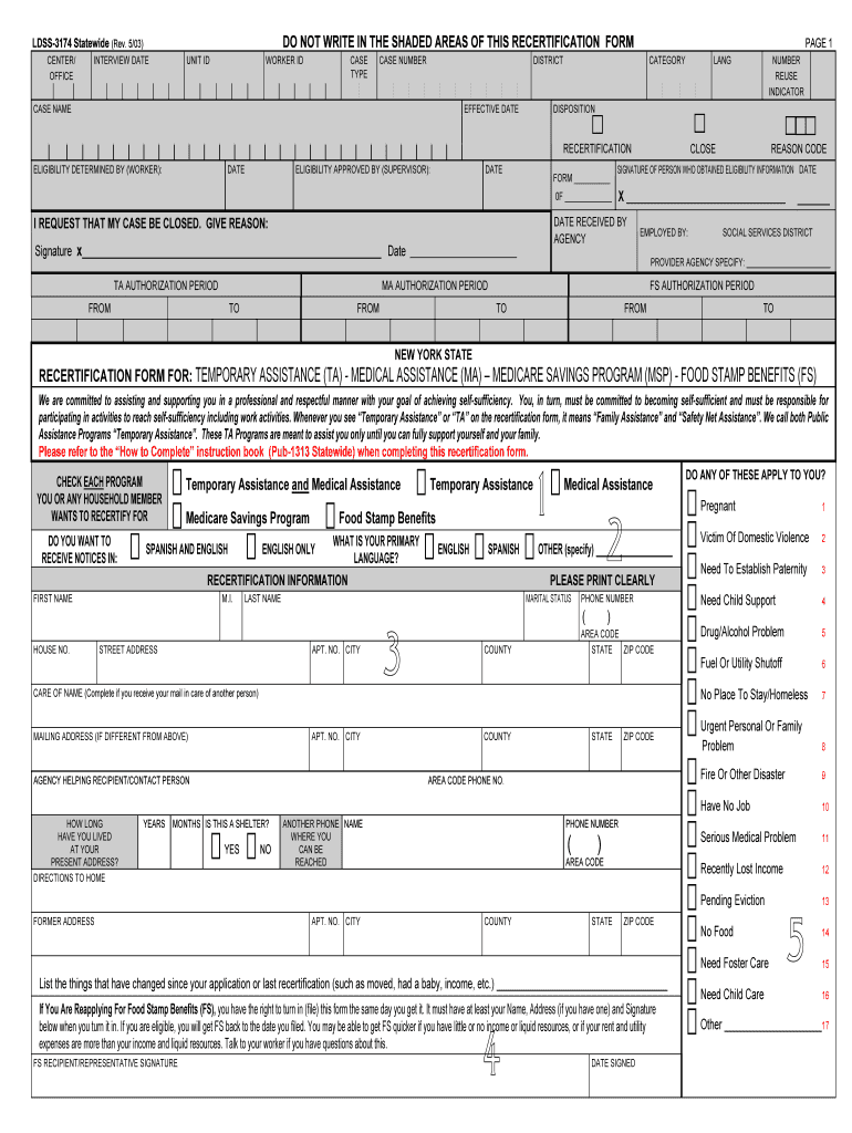 RECERTIFICATION FORM for TEMPORARY ASSISTANCE TA    Center