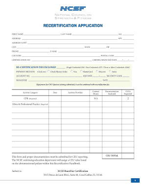 Ncsf Recertification Form