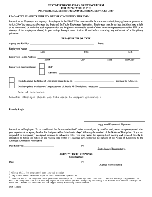 Pef Grievance Form