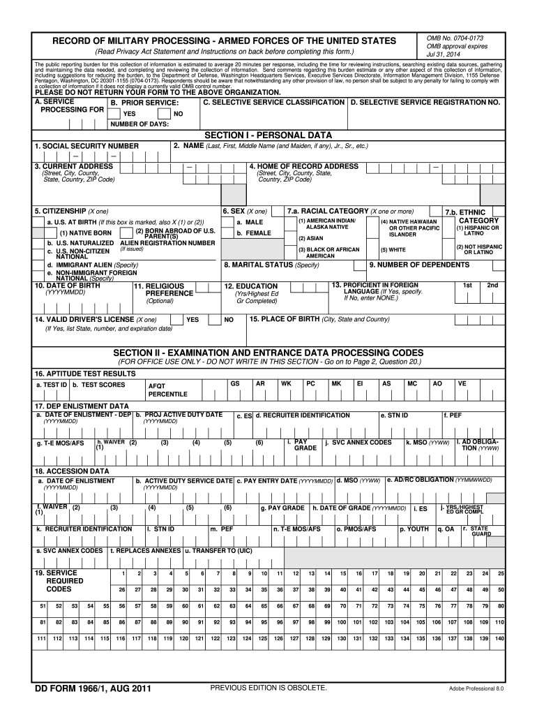 Dd Form 1966