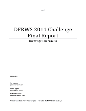Dfrws Report Form