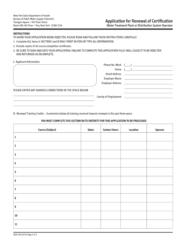  Doh 352  Form 2011