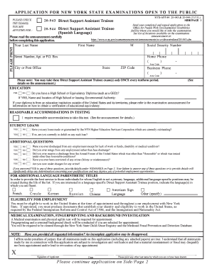 Opwdd Civil Service Exam  Form