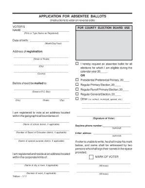 Oklahoma Absentee Ballot Form