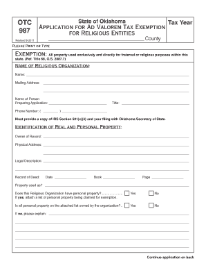 Otc 987  Form