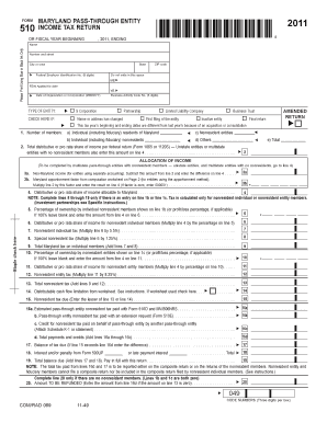 Md Tax Form 510 Fillable