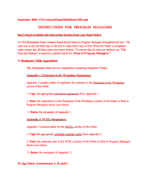 Boilerplate of the Risk Based Contract Manufacturer Order for Human Health Concerns This is the Boilerplate of the Risk Based Co  Form