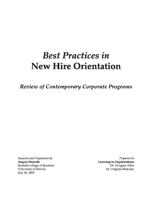 Review of Contemporary Corporate Programs  Form