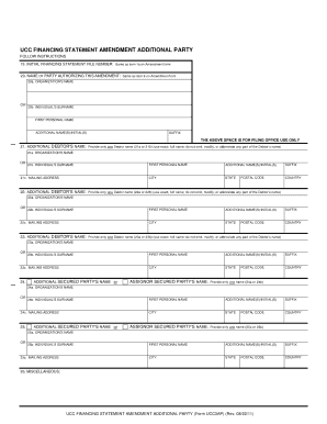 UCC Financing Statement Amendment Additional Party California  Form