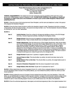  Instructions for Preparing Request for Drawdown of Cdbg Funds Dca State Ga 2009