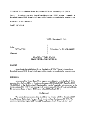 KEYWORDS Joint Federal Travel Regulations JFTR and  Form