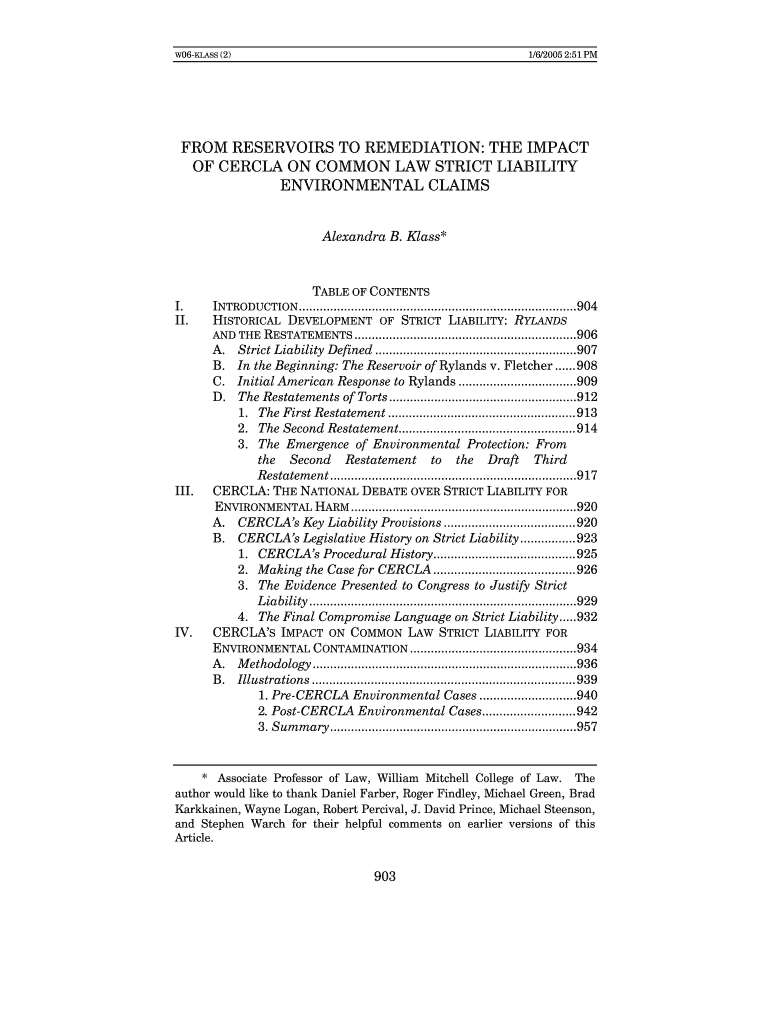 From Reservoirs to Remediation the Impact of CERCLA on Progressivereform