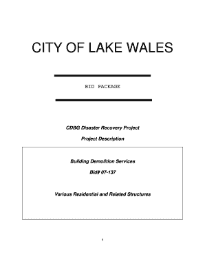 Demolition Bid Template  Form