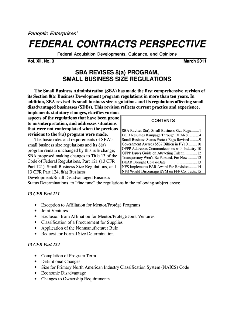 Federal Contracts Perspective Panoptic Enterprises&#039; Federal  Form