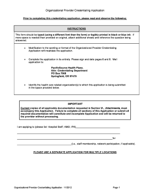 Champva Credentialing  Form