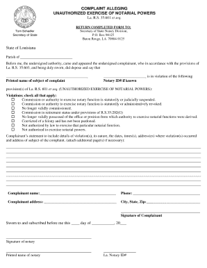 Louisiana Notary Forms