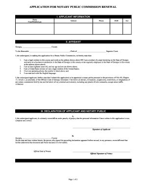Notary Renewal Application Office of the Thomascoclerkofcourt  Form