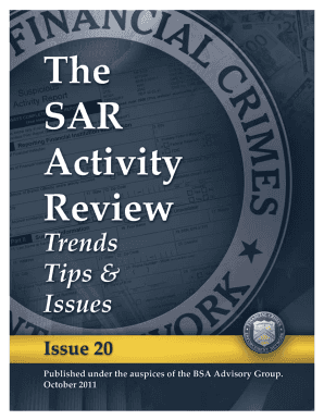 Financial Crimes Enforcement Network the SAR Activity Review Trends Tips &amp;amp  Form