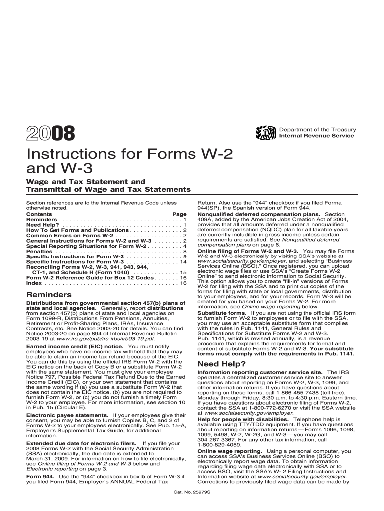  Ssa W3 Forms 2008