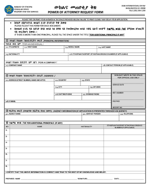 Ethiopian Embassy Power Of Attorney Fill Out And Sign Printable Pdf Template Signnow