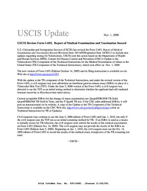 USCIS Revises Form I 693, Report of Medical Examination and Vaccination Record