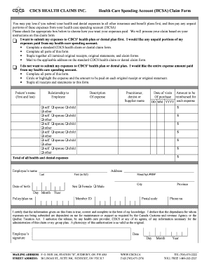 French CDCS Health Claims Inc Cdcs Form - Fill Out and Sign Printable ...