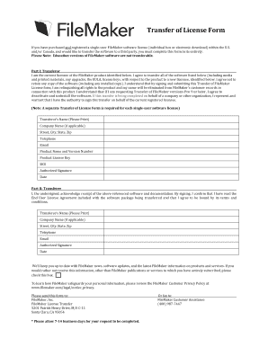 Transfer of BLicense Formb