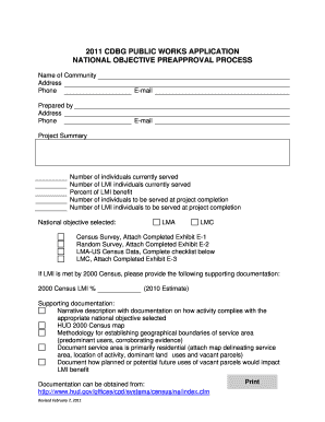 CDBG Public Works Application National Objective  Form