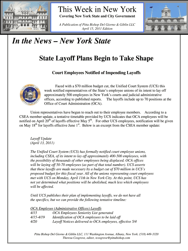 In the News New York State This Week in New York Government  Form