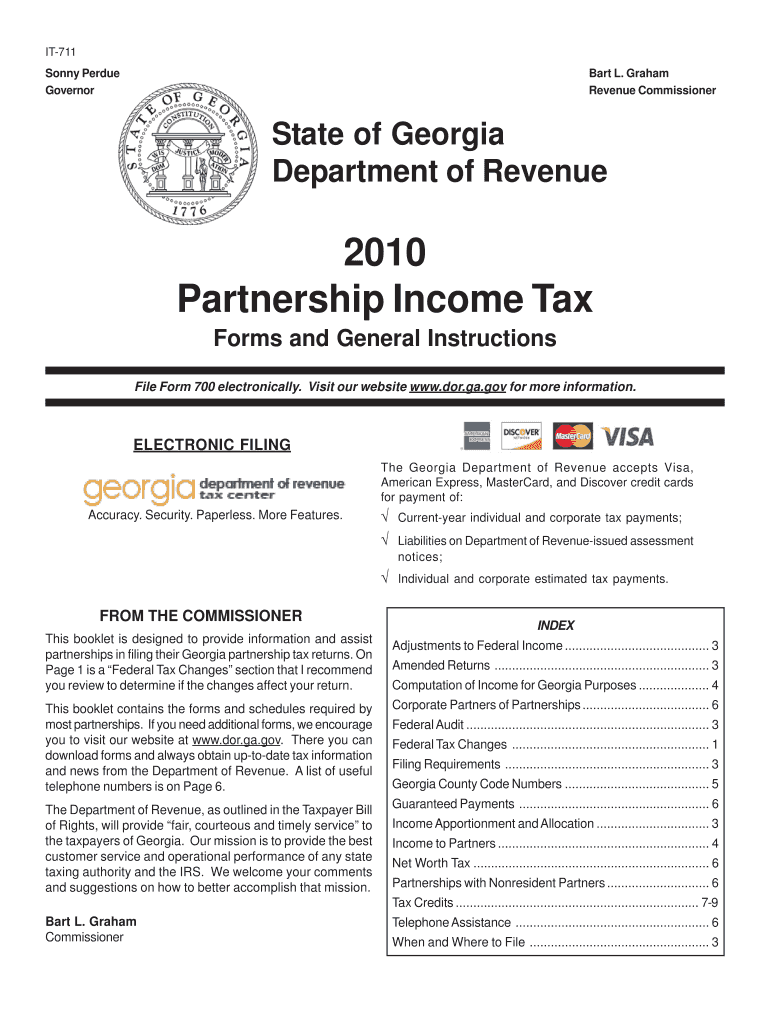 It 711 Sonny Perdue Governor Bart L Etax Dor Ga  Form