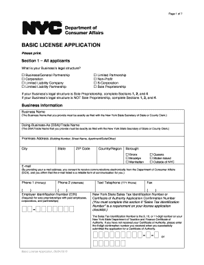 Basic License Application  Form