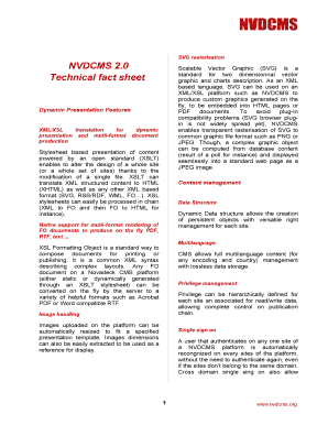NVDCMS 2 0 Technical Fact Sheet Nvdcms  Form