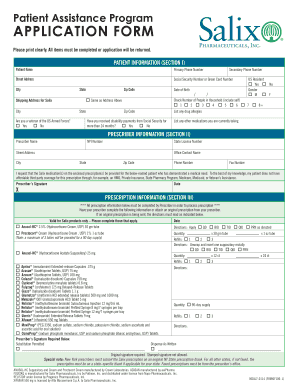 Salix Patient Assistance Program  Form
