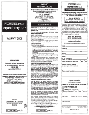 Paul Mitchell Warranty Fill Out And Sign Printable Pdf Template Signnow