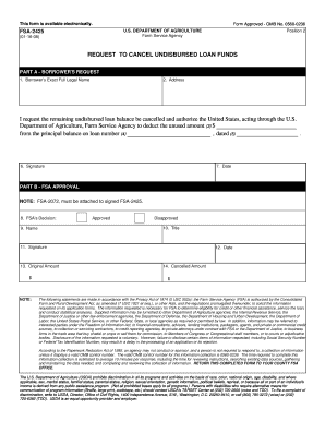 REQUEST to CANCEL UNDISBURSED LOAN FUNDS I Forms Forms Sc Egov Usda