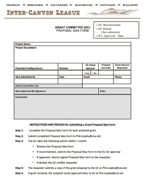 GRANT COMMITTEE GC PROPOSAL IDEA FORM
